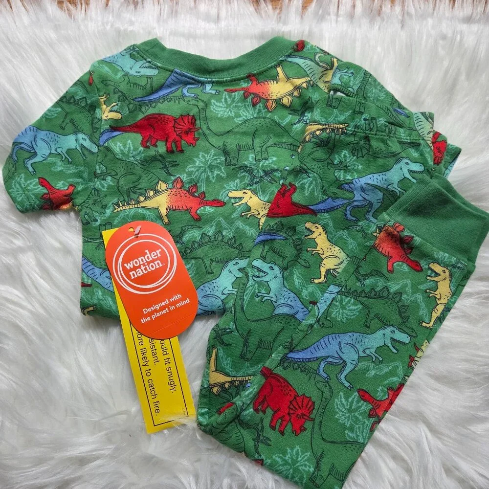 Wonder Nation Dinosaur 2 Piece Pajama Set